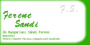 ferenc sandi business card